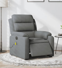 Massagesessel Elektrisch Dunkelgrau Stoff