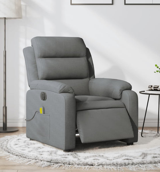 Massagesessel Elektrisch Dunkelgrau Stoff