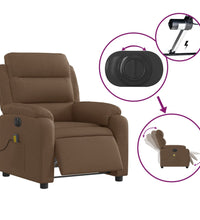 Massagesessel Elektrisch Braun Stoff