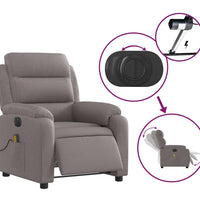 Massagesessel Elektrisch Taupe Stoff