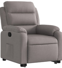 Relaxsessel mit Aufstehhilfe Taupe Stoff