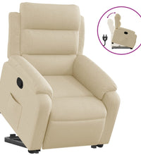 Relaxsessel mit Aufstehhilfe Creme Stoff