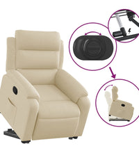 Relaxsessel mit Aufstehhilfe Creme Stoff