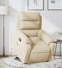 Relaxsessel mit Aufstehhilfe Creme Stoff
