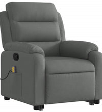 Massagesessel mit Aufstehhilfe Dunkelgrau Stoff