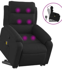 Massagesessel mit Aufstehhilfe Schwarz Stoff