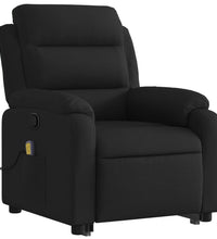 Massagesessel mit Aufstehhilfe Schwarz Stoff