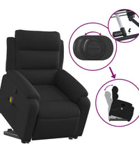 Massagesessel mit Aufstehhilfe Schwarz Stoff