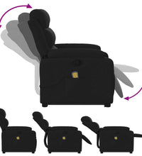 Massagesessel mit Aufstehhilfe Schwarz Stoff