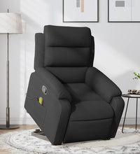 Massagesessel mit Aufstehhilfe Schwarz Stoff