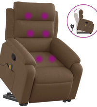 Massagesessel mit Aufstehhilfe Braun Stoff