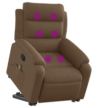 Massagesessel mit Aufstehhilfe Braun Stoff