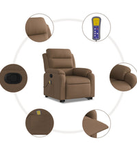 Massagesessel mit Aufstehhilfe Braun Stoff