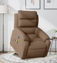 Massagesessel mit Aufstehhilfe Braun Stoff