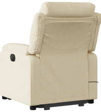 Massagesessel mit Aufstehhilfe Creme Stoff