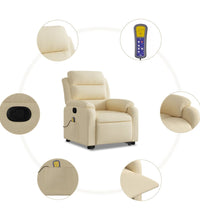 Massagesessel mit Aufstehhilfe Creme Stoff