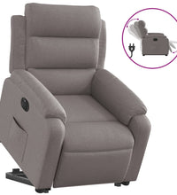 Relaxsessel mit Aufstehhilfe Elektrisch Taupe Stoff