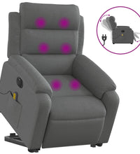 Elektrischer Massagesessel mit Aufstehhilfe Dunkelgrau Stoff