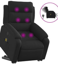 Elektrischer Massagesessel mit Aufstehhilfe Schwarz Stoff