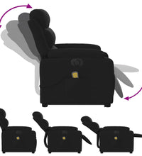 Elektrischer Massagesessel mit Aufstehhilfe Schwarz Stoff
