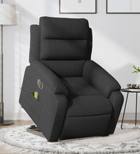 Elektrischer Massagesessel mit Aufstehhilfe Schwarz Stoff