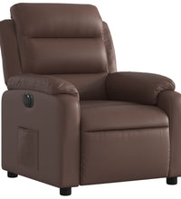Elektrischer Relaxsessel Braun Kunstleder