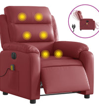 Massagesessel Elektrisch Weinrot Kunstleder