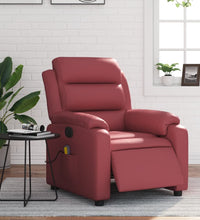 Massagesessel Elektrisch Weinrot Kunstleder