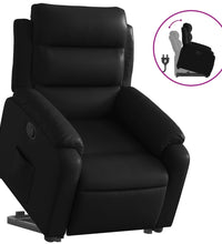 Relaxsessel mit Aufstehhilfe Schwarz Kunstleder