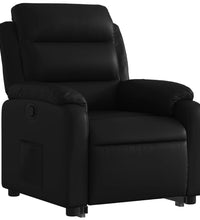 Relaxsessel mit Aufstehhilfe Schwarz Kunstleder