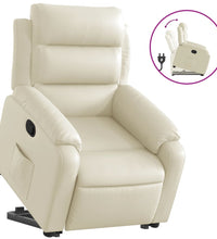 Relaxsessel mit Aufstehhilfe Creme Kunstleder