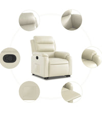 Relaxsessel mit Aufstehhilfe Creme Kunstleder
