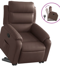 Relaxsessel mit Aufstehhilfe Braun Kunstleder