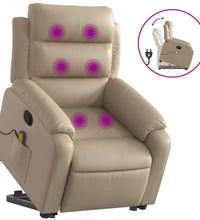 Massagesessel mit Aufstehhilfe Cappuccino-Braun Kunstleder