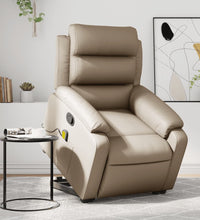 Massagesessel mit Aufstehhilfe Cappuccino-Braun Kunstleder