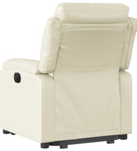 Relaxsessel mit Aufstehhilfe Elektrisch Creme Kunstleder