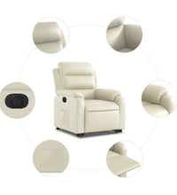 Relaxsessel mit Aufstehhilfe Elektrisch Creme Kunstleder
