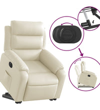 Relaxsessel mit Aufstehhilfe Elektrisch Creme Kunstleder