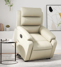 Relaxsessel mit Aufstehhilfe Elektrisch Creme Kunstleder