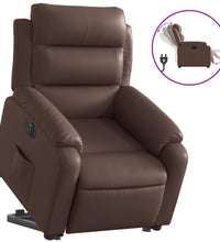 Relaxsessel mit Aufstehhilfe Elektrisch Braun Kunstleder