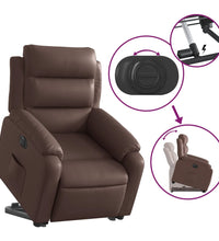 Relaxsessel mit Aufstehhilfe Elektrisch Braun Kunstleder