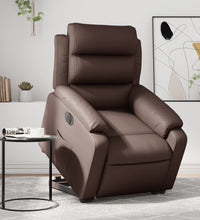 Relaxsessel mit Aufstehhilfe Elektrisch Braun Kunstleder
