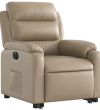 Relaxsessel mit Aufstehhilfe Elektrisch Cappuccino Kunstleder