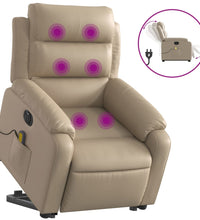 Massagesessel mit Aufstehhilfe Elektrisch Cappuccino Kunstleder