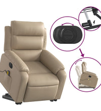 Massagesessel mit Aufstehhilfe Elektrisch Cappuccino Kunstleder