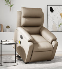 Massagesessel mit Aufstehhilfe Elektrisch Cappuccino Kunstleder