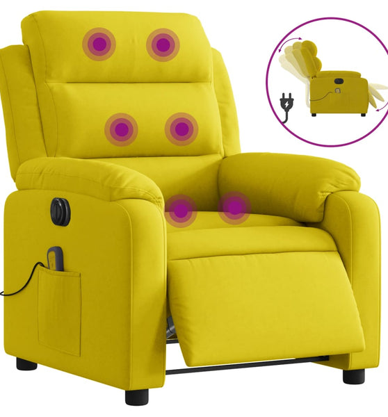 Massagesessel Elektrisch Gelb Samt