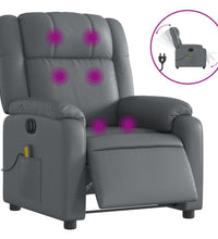 Massagesessel Elektrisch Grau Kunstleder