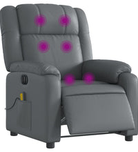 Massagesessel Elektrisch Grau Kunstleder