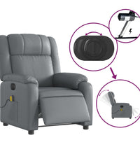 Massagesessel Elektrisch Grau Kunstleder